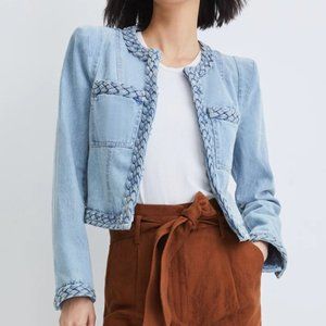 Veronica Beard Arrowe Chambray Braided Denim Jacket
